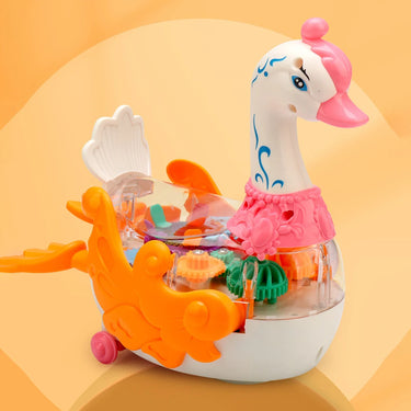 Electric Transparent Gear Swan With Light & Music